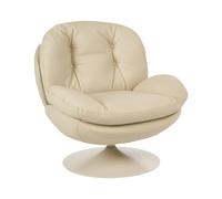 Beliani Fauteuil Pivotant Vintage en Velours avec Assise Rembourré Base Simple Marron Foncé Nolvik
