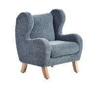Beliani Fauteuil pour Enfant Moderne en Bou vec Accoudoirs Siège Chaise Bleu Foncé Farum
