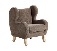 Beliani Fauteuil pour Enfant Moderne en Bou vec Accoudoirs Siège Chaise Marron Farum