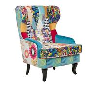 Fauteuil en tissu patchwork multicolore MOLDE