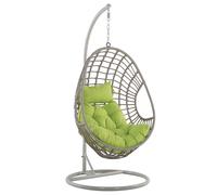 Beliani - Fauteuil Suspendu avec Support - Arpino - en Rotin et Acier, Taupe, Co