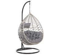 Beliani - Fauteuil Suspendu avec Support - Arsita - en Rotin PE et Acier, Gris e