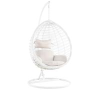 Beliani - Fauteuil Suspendu avec Support - Fano - En Rotin et Acier, Blanc