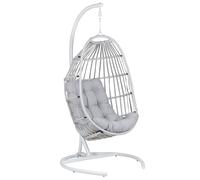 Beliani - Fauteuil Suspendu avec Support - Sesia - en Polyrotin et Acier, Gris C