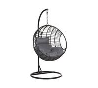 Beliani - Fauteuil suspendu en rotin noir avec support ASPIO