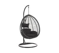 Beliani - Fauteuil Suspendu avec Support - Tollo - en Polyrotin et Acier, Noir