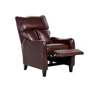 Beliani Fauteuil TV Relax en Cuir PU Marron Foncé avec Dossier et Repose-Pied Réglables Confort d'Assise Luxueux et Design Traditionnel