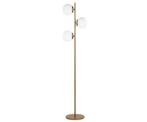 Beliani Grande Lampe sur Pied de 153 cm de Hauteur en Métal Doré avec 3 Abat-jours en Forme de Boule Design Glamour