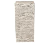 Beliani Haut Cache-Pot Beige Carré 30 x 30 x 60 cm Pot de Fleurs Robuste en Pierre et Polyrésine au Design Moderne Idéal pour Extérieur et Intérieur