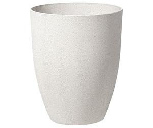 Beliani Haut Cache-Pot Blanc Cassé Rond Effet Pierre en Polyrésine Diamètre 43 cm Pot de Fleurs Idéal au Design Moderne pour Extérieur et Intérieur