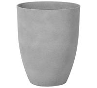 Beliani Haut Cache-Pot Gris Rond Effet Béton en Polyrésine Diamètre 43 cm Pot de Fleurs Idéal au Design Moderne pour Extérieur et Intérieur