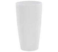 Beliani Haut Pot de Fleurs Cache-Pot Rond 32 cm de Diamètre en Mélange de Pierre Blanc Idéal pour Extérieur et Intérieur Glamour Chic et Moderne