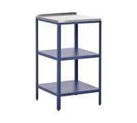 Beliani Ilot de Cuisine Extérieure Bleu Acier en Inoxydable avec Étagères | Métal, Revêtu de poudre, À assembler entièrement, Charge Max 10 kg, Pour Extérieur, 50 x 50 x 90 cm