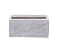 Beliani Jardinière Cache-Pot Blanc Effet Pierre en Mélange de Fibres 23 x 50 x 24 cm Bac à Fleurs au Design Moderne Idéal pour Extérieur et Intérieur