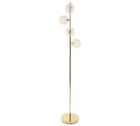 Beliani Lampadaire Moderne Glamour Abat-Jour Rond en Verre Base en Métal Doré et Beige Clair Anadyr