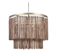 Beliani Lampe pendante en bois de manguier Plafond Suspension Eclairage Maison Fait Main Bois Foncé Kaveri
