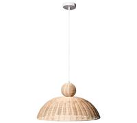 Beliani Lampe Suspendue Abat-Jour en Rotin Fait Main Plafonnier Salle à Manger Naturel Suerte