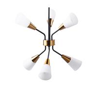 Beliani - Lampe Suspension - Aroyo - E14 Max 0W, en Verre, Doré et Blanc