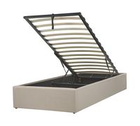 Beliani - Lit avec Rangement - Dinan - 90 x 200 cm, en Tissu, Beige