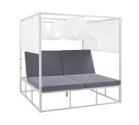 Beliani - Lit de Jardin - Palanzza - 2 Places, en Aluminium et Tissu Polyester,