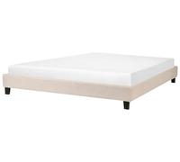 Beliani Lit Double en Tissu Beige 180 x 200 cm de Style Minimaliste pour Chambre Moderne ou Scandinave