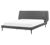 Beliani - Lit Double - Essonne - 160 x 200 cm, en Cuir PU Gris