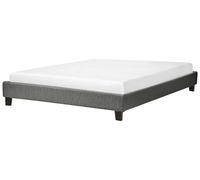 Beliani - Lit Double - Roanne - 160 x 200 cm, en Tissu, Gris Foncé