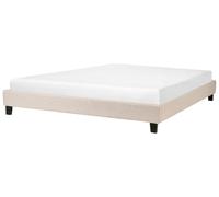 Beliani Lit Double en Tissu Beige 180 x 200 cm de Style Minimaliste pour Chambre Moderne ou Scandinave