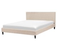 Beliani - Lit - Fitou - 160 x 200 cm, en Tissu, Beige