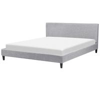 Beliani - Lit - Fitou - 180 x 200 cm, en Tissu, Gris Clair