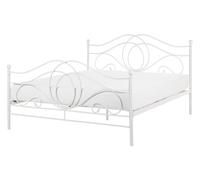 Lit Double en Métal Blanc 140 x 200 cm Elégant et Romantique pour Chambre au Style Moderne ou Boho Beliani