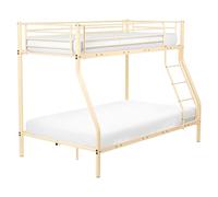 Beliani Lit Mezzanine Simple sur Double en Hauteur Chambre Enfant 90/120 x 200 cm Structure en Fer Beige Chadurie
