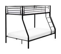 Beliani Lit Mezzanine Simple sur Double en Hauteur Chambre Enfant 90/120 x 200 cm Structure en Fer Noir Chadurie