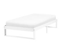 Beliani Lit Minimaliste Scandinave Simple en Bois de Pin 90 x 200 cm avec Tête de Lit Marron Clair Echallon