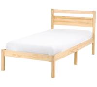 Beliani Lit Minimaliste Scandinave Simple en Pin 80 x 200 cm avec Tête de Lit Marron Clair Mercurer