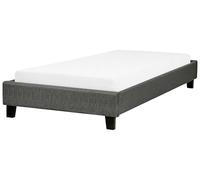 Beliani - Lit Simple - Roanne - 90 x 200 cm, en Tissu, Gris