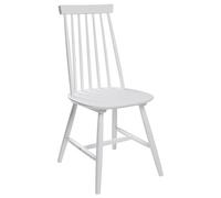 Beliani Lot 2 Chaises Blanches en Bois Naturel Design Classique Idéales pour Cuisine ou Salle à Manger au Style Scandinave ou Traditionnel