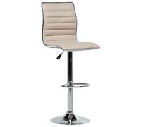 Beliani Lot 2 Chaises de Bar en Cuir PU Beige avec Pied Métallique Réglables et Pivotantes pour Salle à Manger et Cuisine au Design Moderne