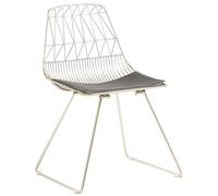 Beliani Lot 2 Chaises Industrielles en Métal Doré Assie en Cuir PU Noir et Design Tendance pour Salle à Manger Salon ou Chambre Moderne