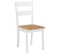 Beliani Lot 2 Chaises Traditionnelles en Bois Clair et Blanc pour Salle à Manger ou Cuisine au Style Moderne Scandinave ou Rustique