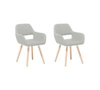 Beliani - Lot de 2 Chaises - Chicago - Bois et Matière Synthértique, Gris Clair