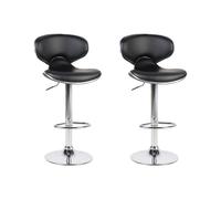 Beliani - Lot de 2 Chaises de Bar - Conway - Simili-cuir, Noir