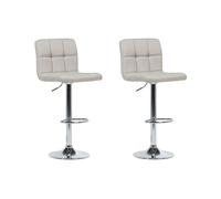 Beliani - Lot de 2 Chaises de Bar - Marion - Tissu, Beige