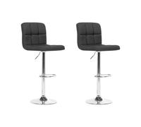Beliani - Lot de 2 Chaises de Bar - Marion - Tissu, Noir