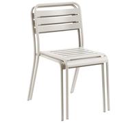 Beliani Lot de 2 Chaises de Jardin en Métal sans Accoudoirs Empilables Beige Clair Lefkada