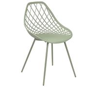 Beliani Lot de 2 Chaises de Repas en Matière Synthétique Vertes Treillis Ajouré Canton II