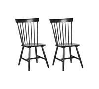 Beliani - Lot de 2 Chaises de Salle à Manger - Burges - en Bois d'Hévéa, Noir