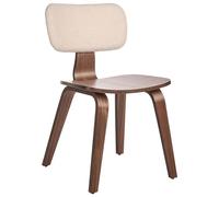 Beliani Lot de 2 Chaises de Salle à Manger en Bou ssise Tapissé Bois Foncé et Beige Lucinda