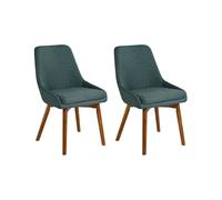 Beliani - Lot de 2 Chaises de Salle à Manger - Melfort - en Tissu, Vert Foncé