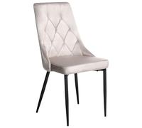 Beliani Lot de 2 Chaises de Salle à Manger Modernes Pieds en Acier Noirs Sièges en Velours Taupe Avenir